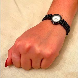 Anne Klein Vintage Onyx Bracelet Watch